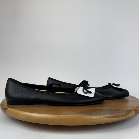 New Womens Reaction Kenneth Cole Myra Black Faux Leather Ballet Flats Size‎ 9 M - Picture 1 of 8